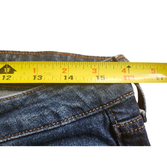 Old Navy Slim Midi Dark Beach Tree Denim Jean Shorts Women's 8 Cuffed Casual - Picture 2 of 8